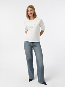 Футболка Only модель 15330982_Cloud Dancer Smile Фото