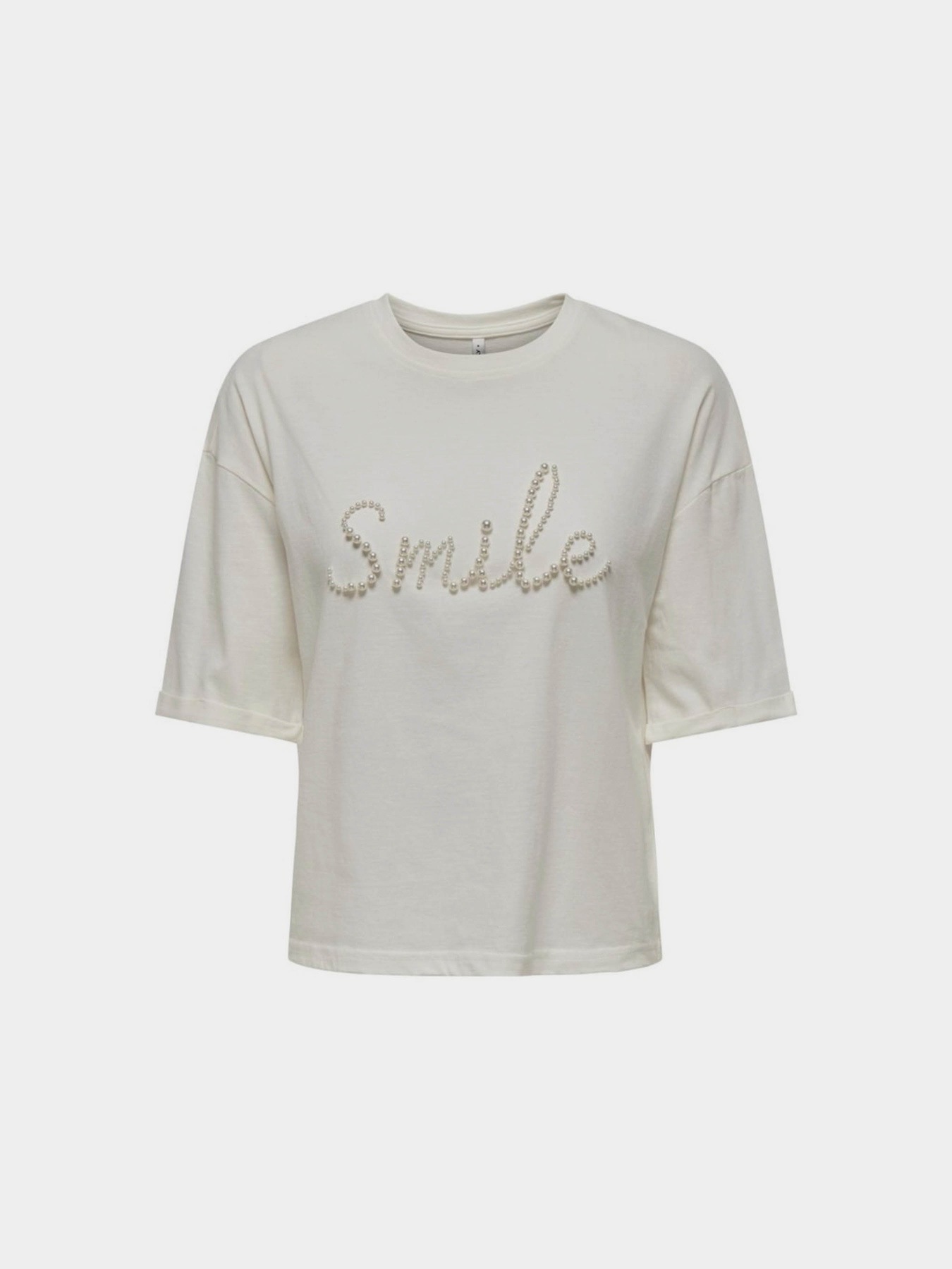 Футболка Only модель 15330982_Cloud Dancer Smile Фото