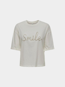 Футболка Only модель 15330982_Cloud Dancer Smile Фото