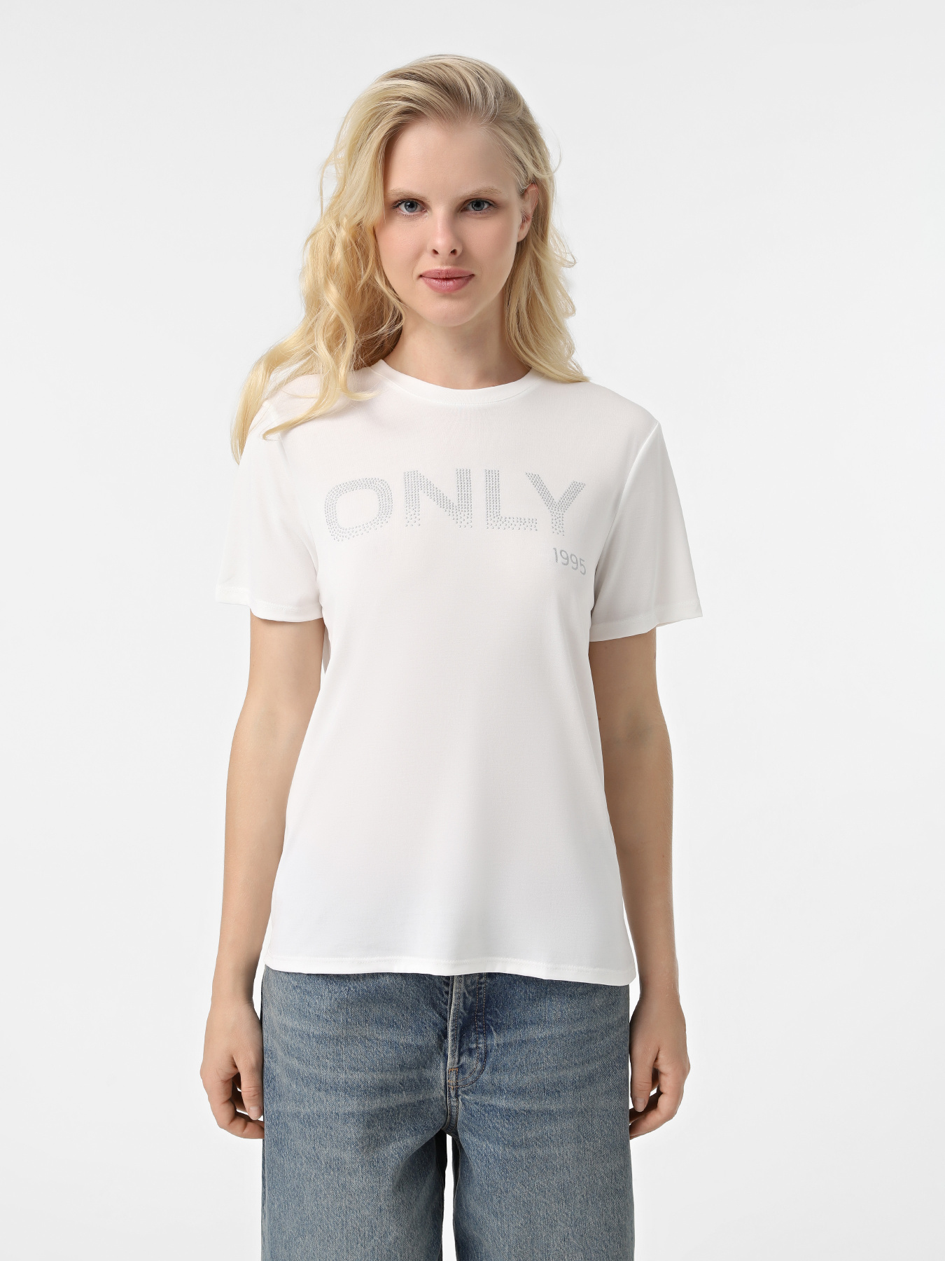 Футболка Only модель 15338474_Cloud Dancer Only 1995 Фото