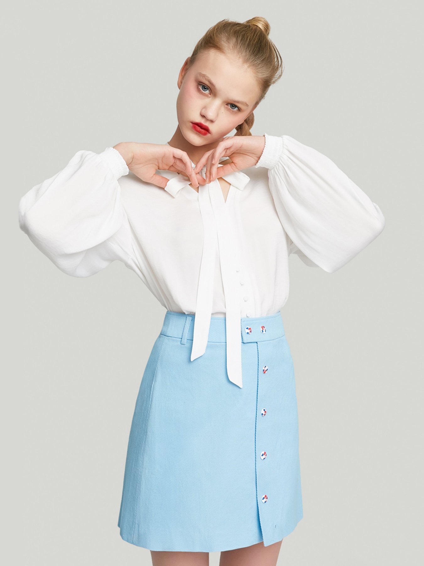 Юбка мини Only модель 117116511C43_блакитний Фото