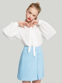 Спідниця міні Only модель 117116511C43_блакитний Фото