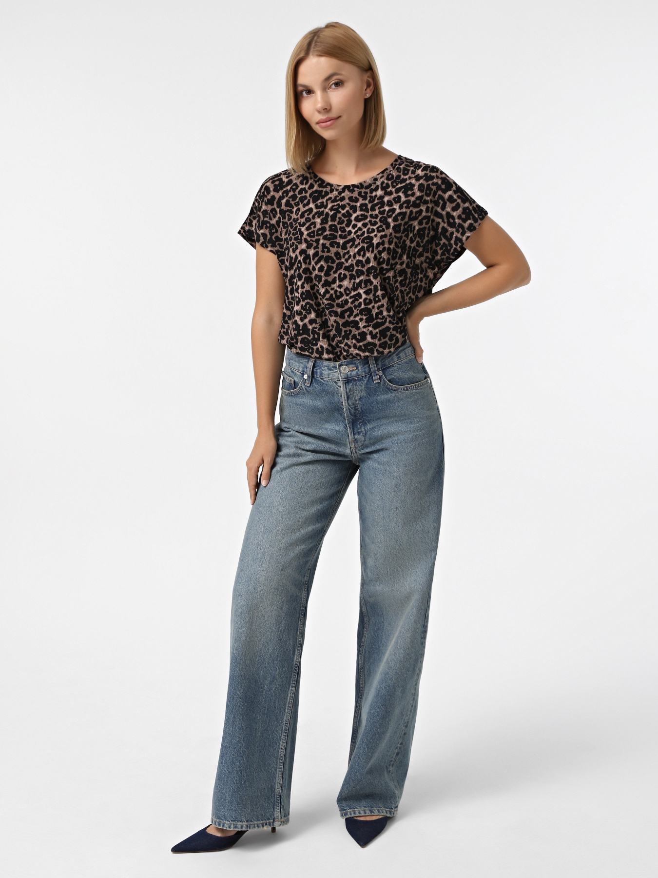 Футболка Only модель 15344399_Black Fancy leo Фото