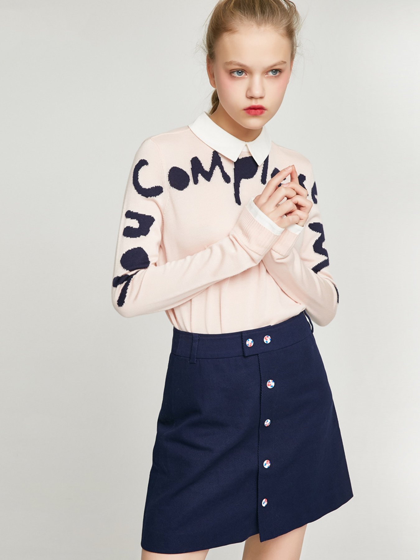 Юбка миди Only модель 117116511E39_т.синій Фото