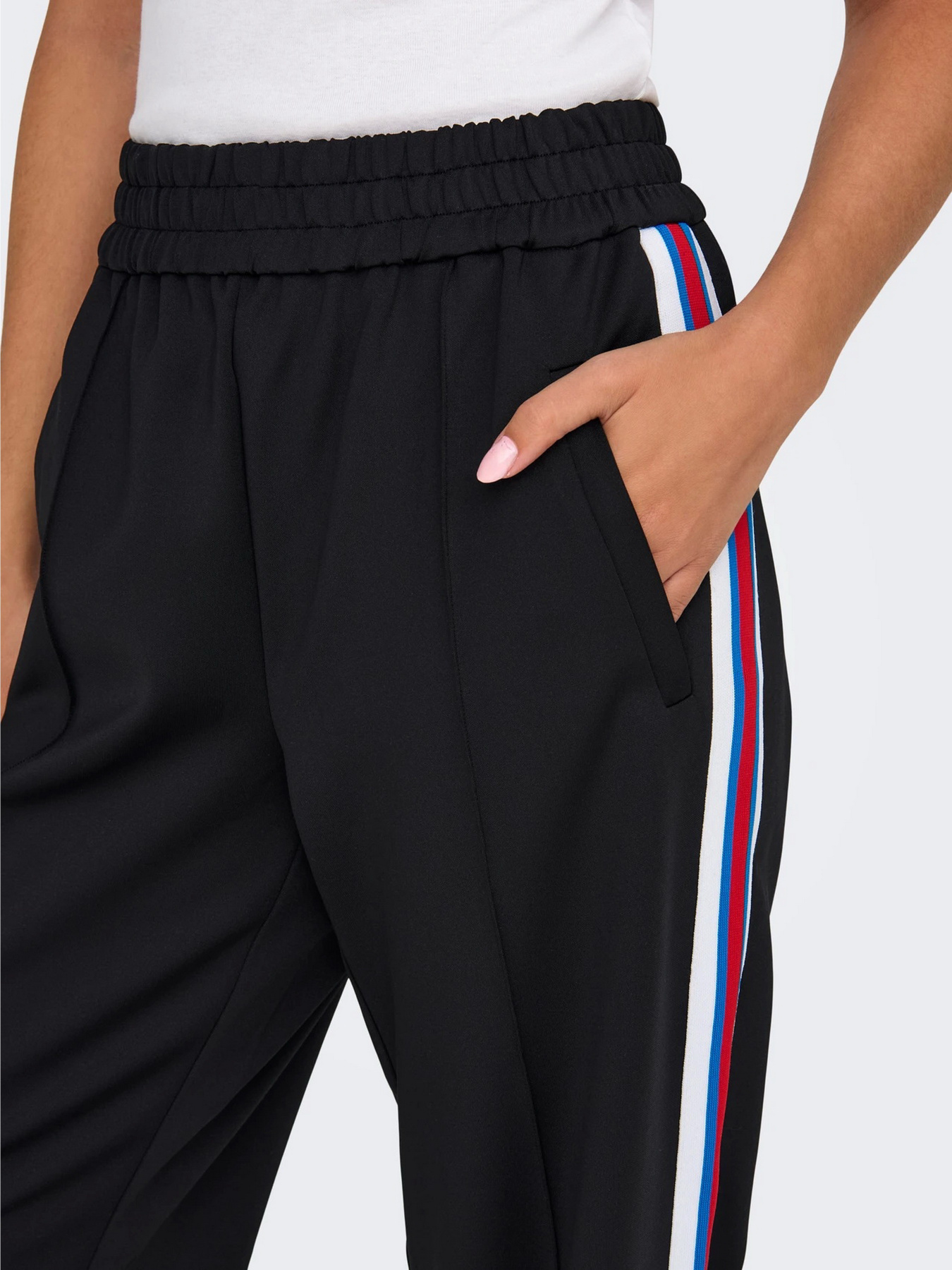 Штани спортивні Only Модель 15149790_Black WHITE/BLUE/RED PANEL Фото