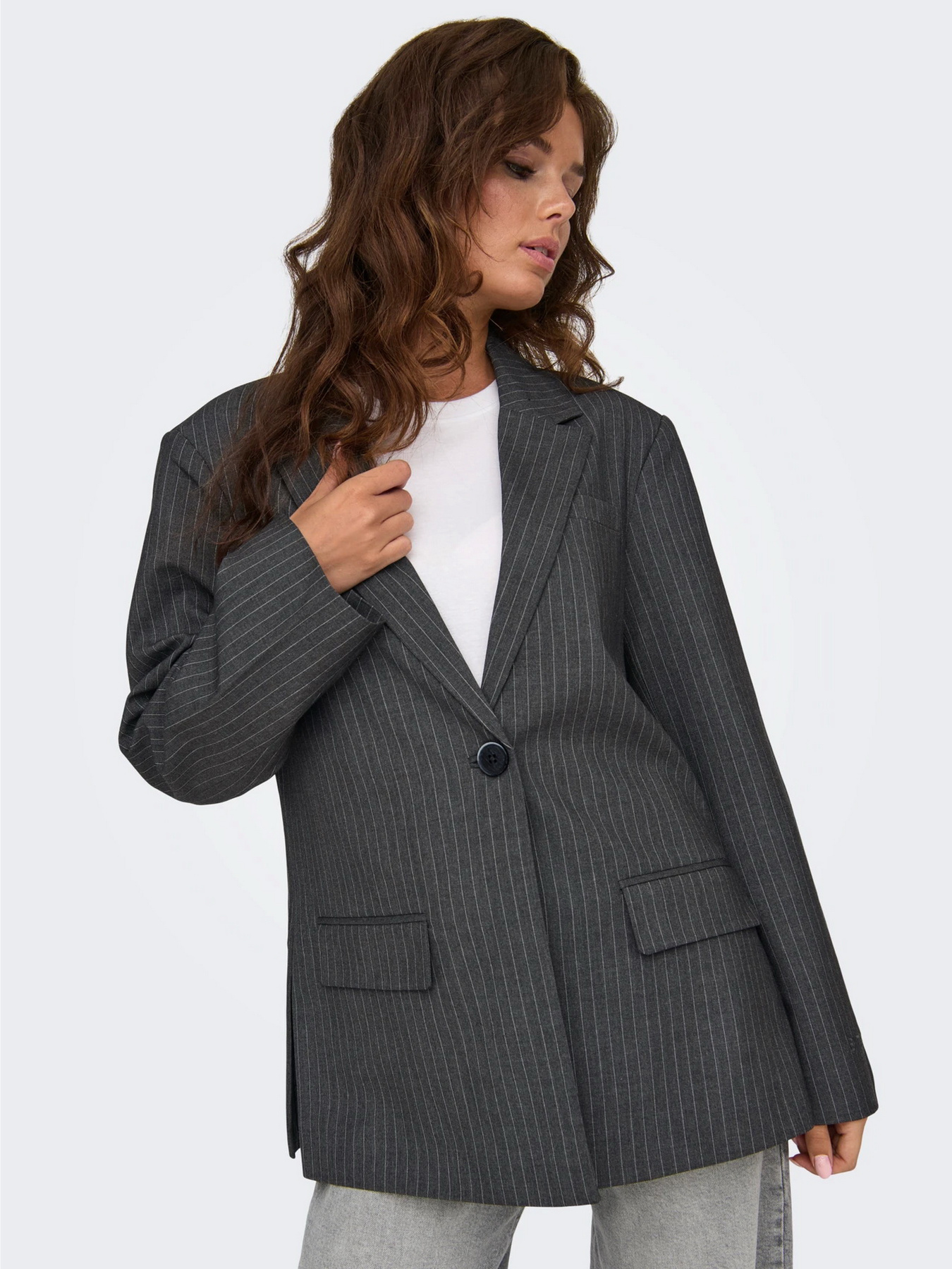 Блейзер Only модель 15328181_Dark Grey Melange WHITE PI Фото