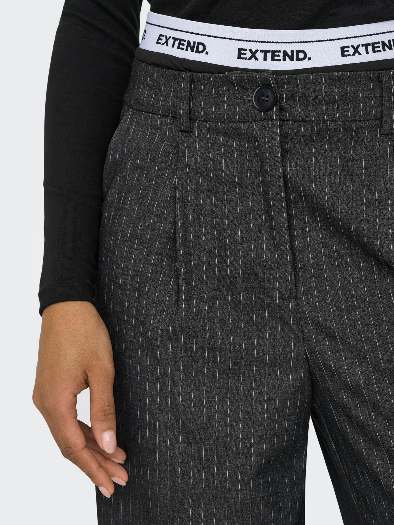 Штани палаццо Only Модель 15328178_Dark Grey Melange WHITE PI Фото