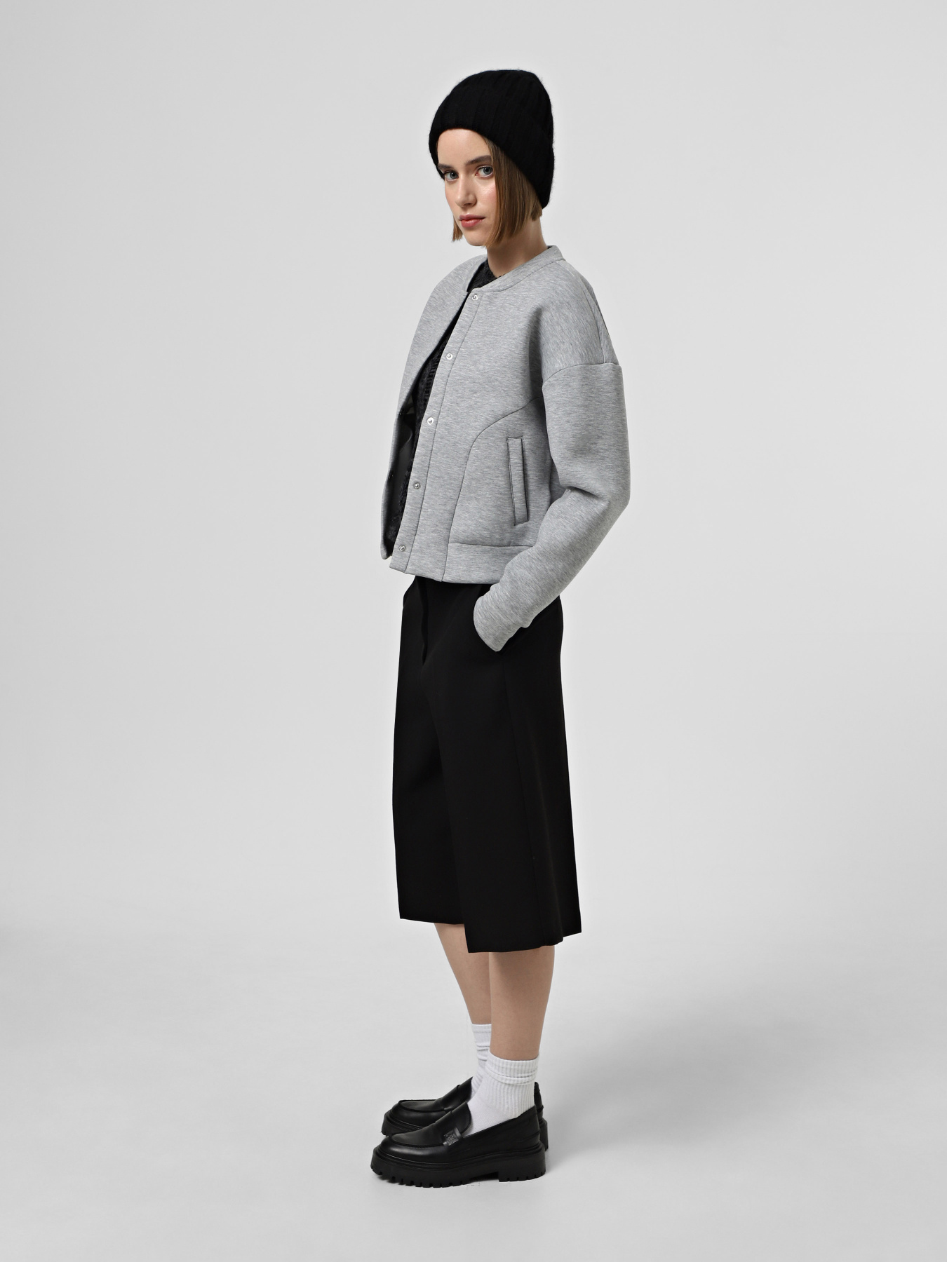 Бомбер Only модель 15336901_Light Grey Melange Фото