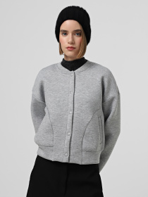 Бомбер Only модель 15336901_Light Grey Melange Фото