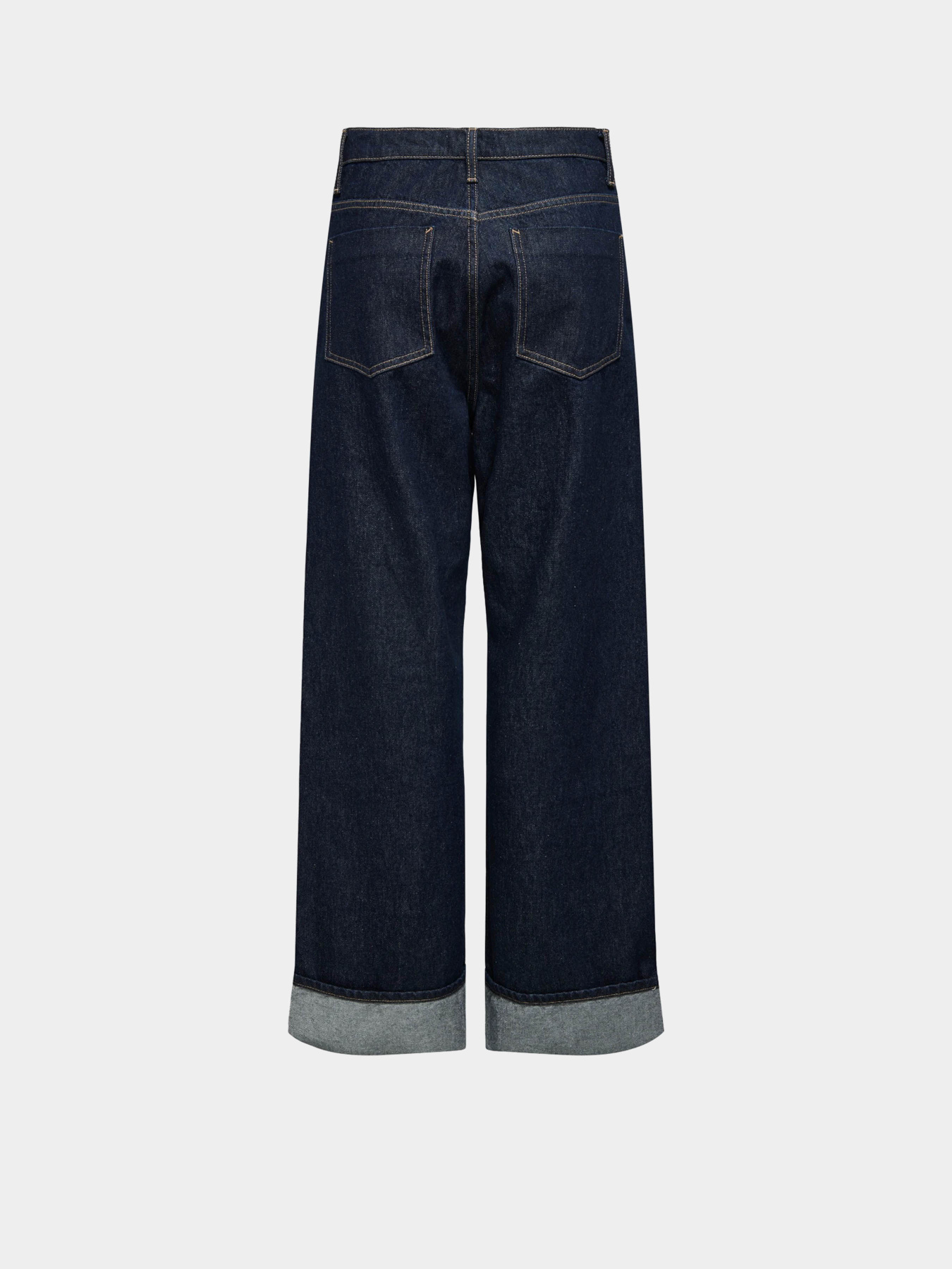 Широкие джинсы Only модель 15347095_Dark Blue Denim RINSE Фото