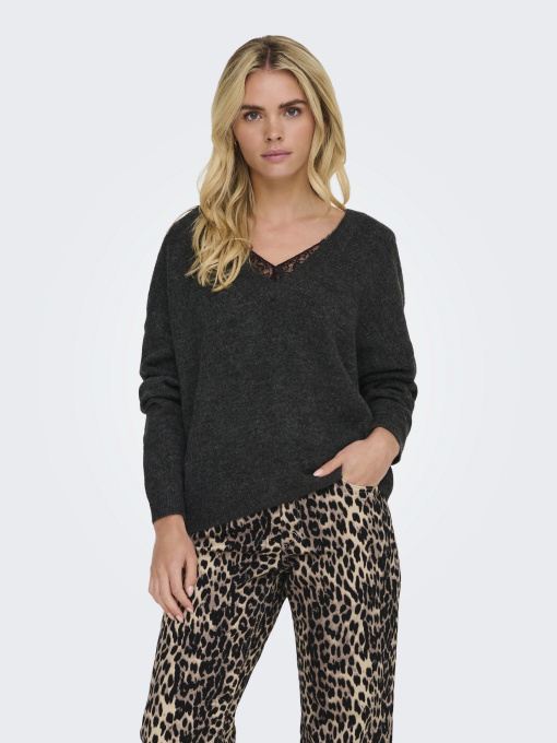 Джемпер Only модель 15329229_Dark Grey Melange Black la Фото