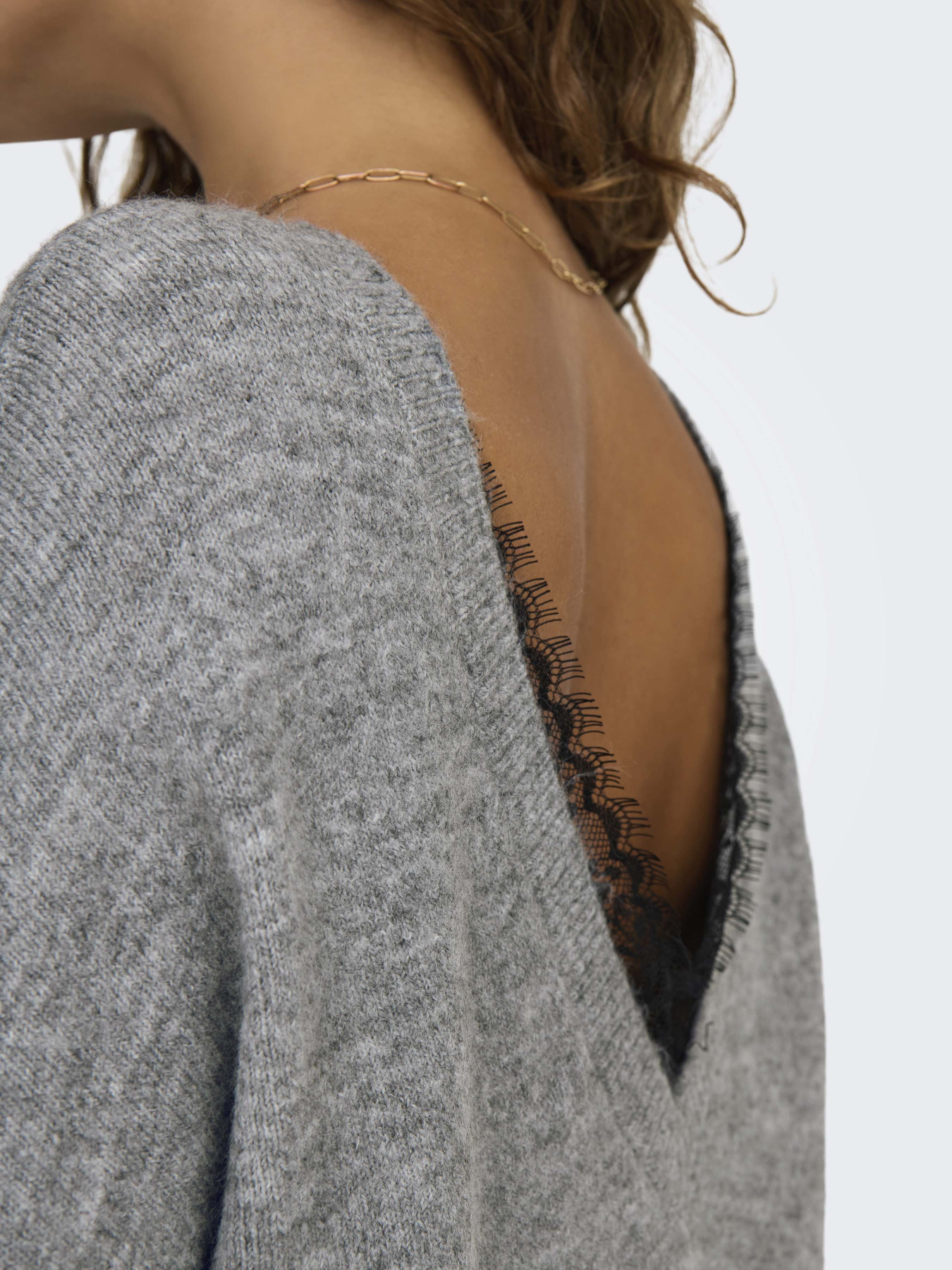 Джемпер Only модель 15329229_Light Grey Melange Black l Фото