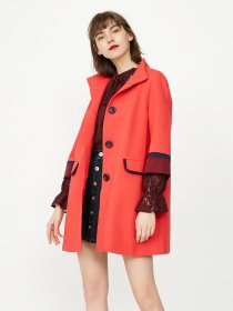 Пальто Only модель 117136514F16_червоний комб. Фото