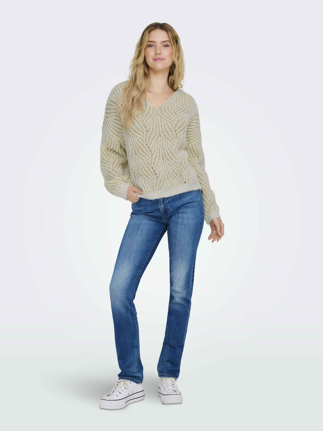 Джемпер Only модель 15334862_Cloud Dancer Soft Chambray Фото