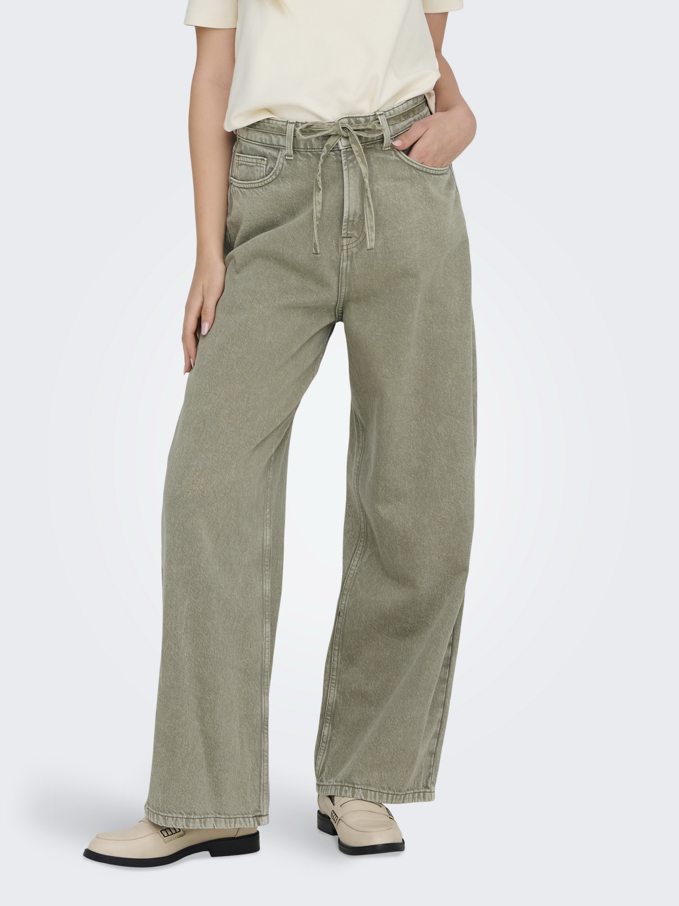 Повседневные штаны Only модель 15334347_Deep Lichen Green WASHED Повседневные штаны Only модель 15334347_Deep Lichen Green WASHED Фото