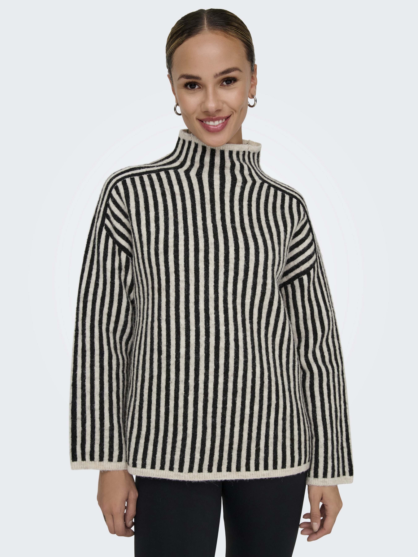 Свитер Only модель 15334883_Oatmeal Melange/Black Фото