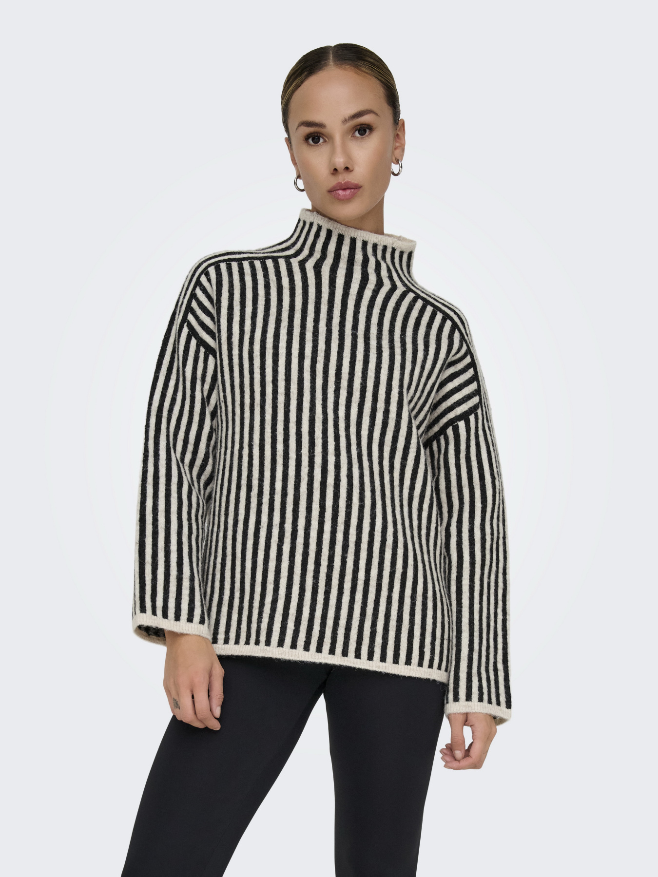 Свитер Only модель 15334883_Oatmeal Melange/Black Фото