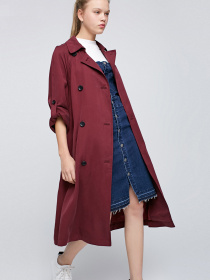 Плащ Only модель 117136517E15_бордовий Фото