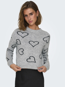 Джемпер Only модель 15335027_Light Grey Melange Black o Фото