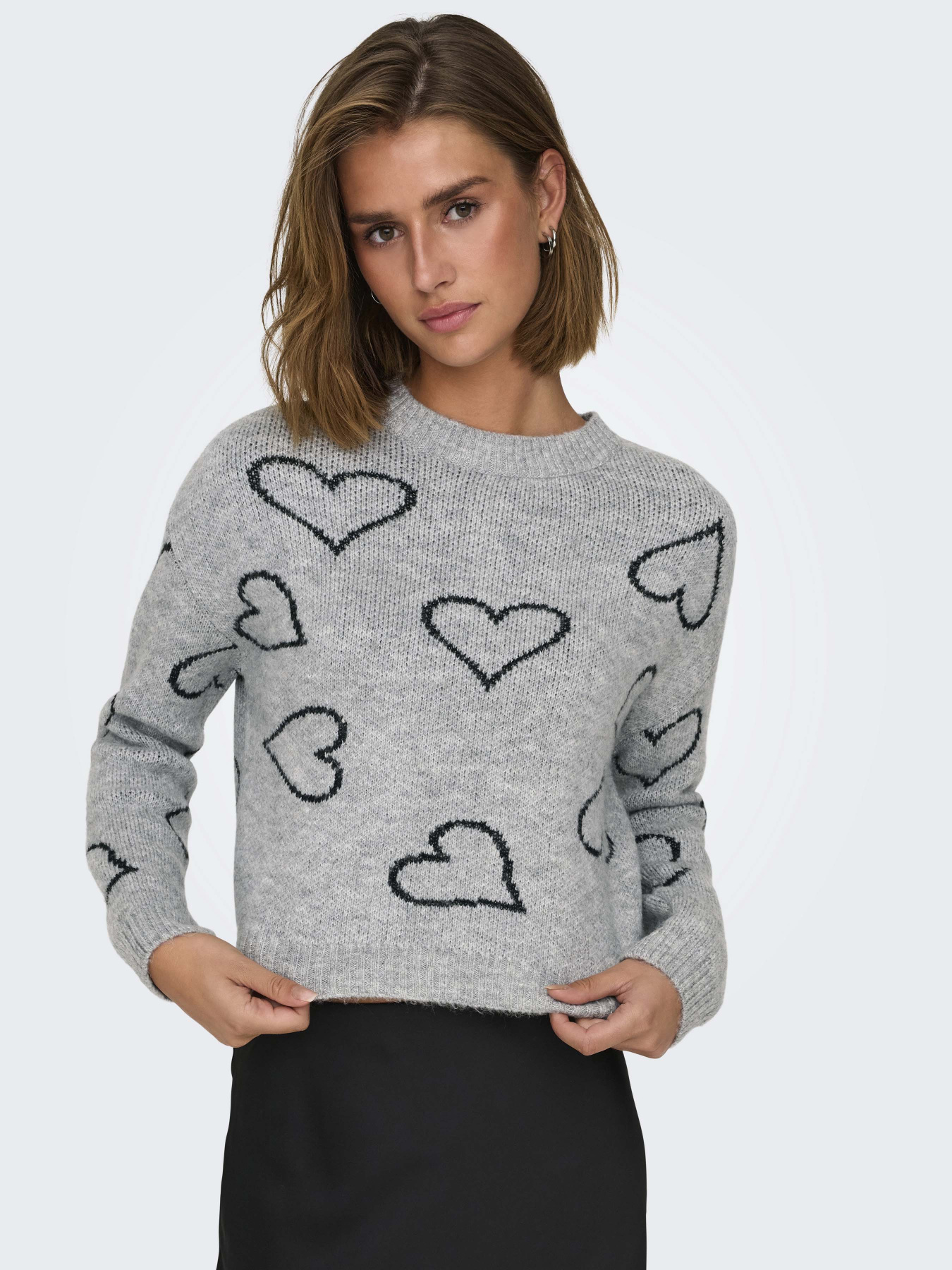 Джемпер Only модель 15335027_Light Grey Melange Black o Фото