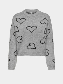 Джемпер Only модель 15335027_Light Grey Melange Black o Фото