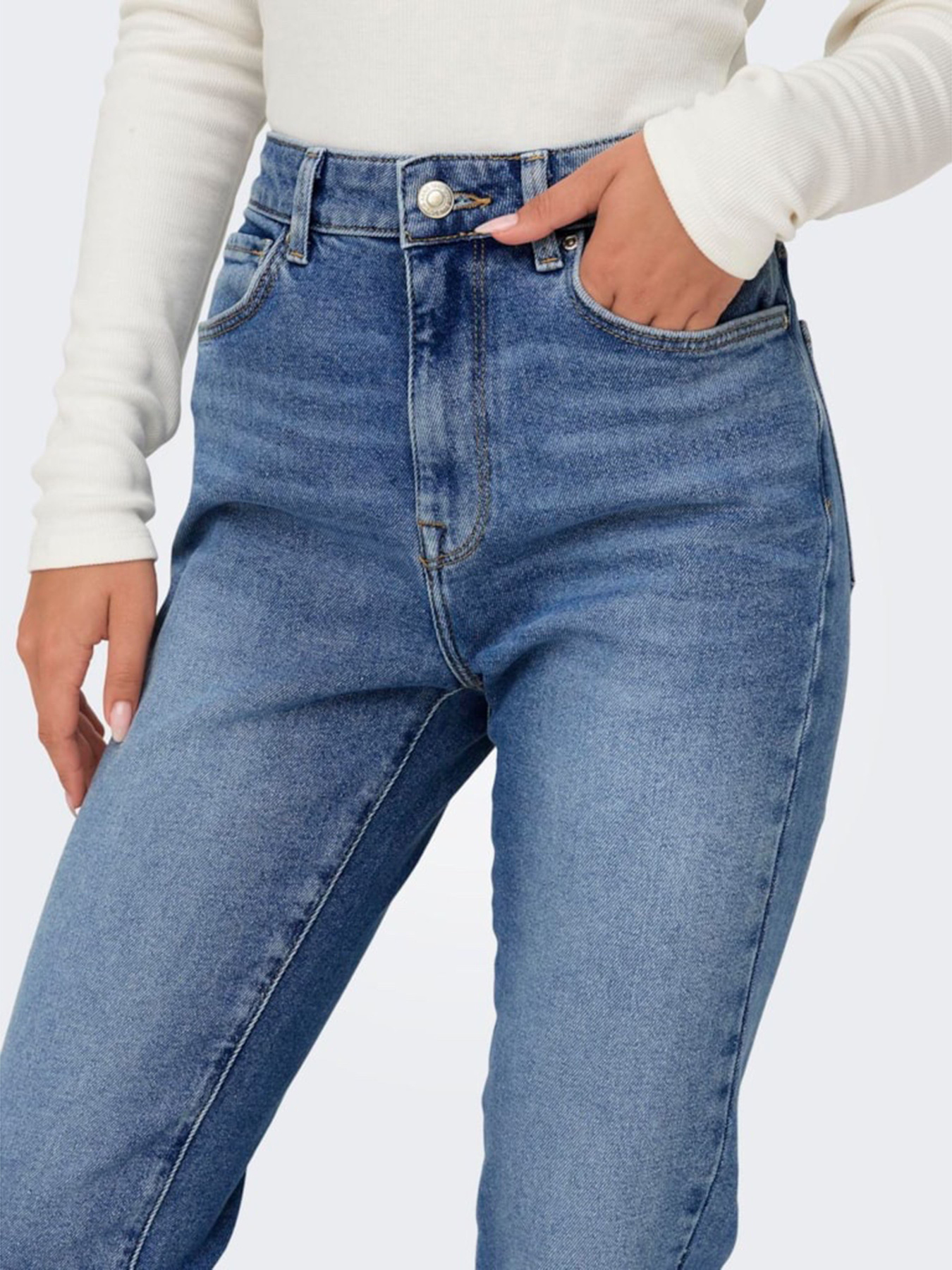 Прямые джинсы Only модель 15283925_Medium Blue Denim Фото