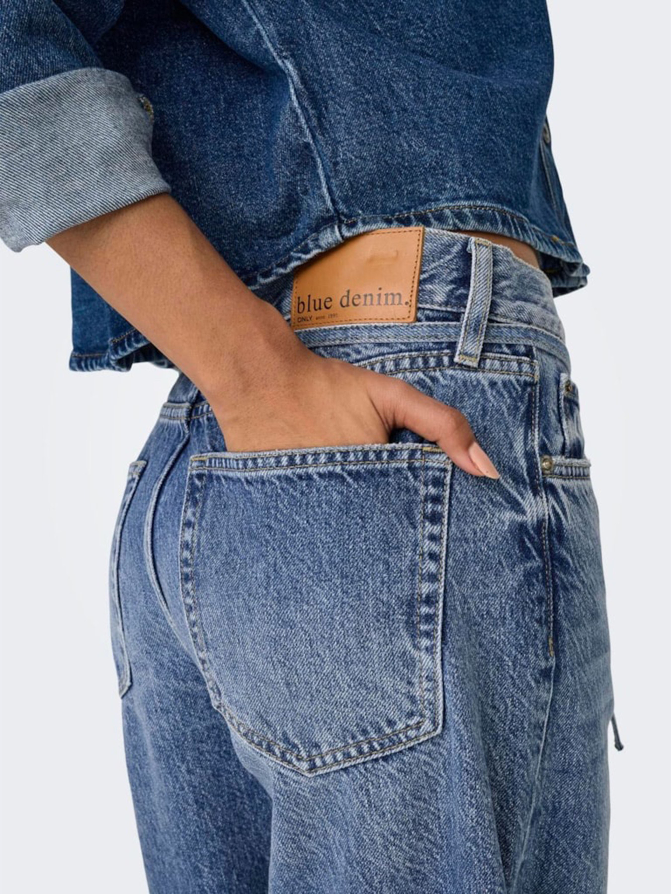 Широкі джинси Only модель 15325796_Medium Blue Denim Фото