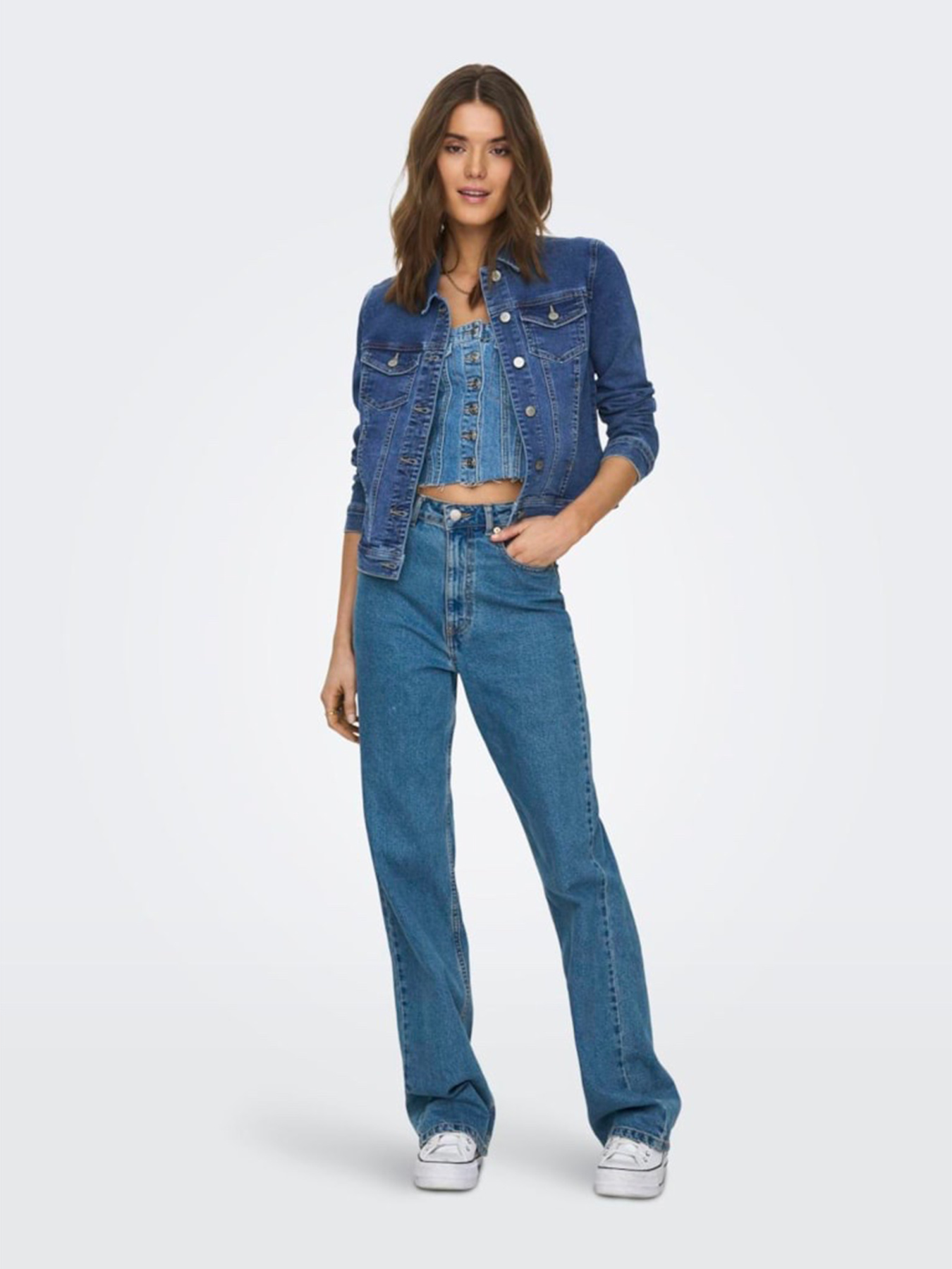 Джинсова куртка Only модель 15243147_Medium Blue Denim Джинсова куртка Only модель 15243147_Medium Blue Denim Фото