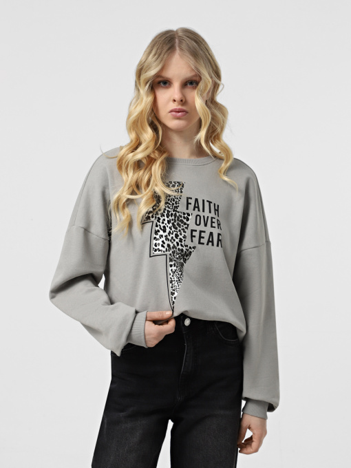 Свитшот Only модель 15313683_Ultimate Grey Lightning le Фото