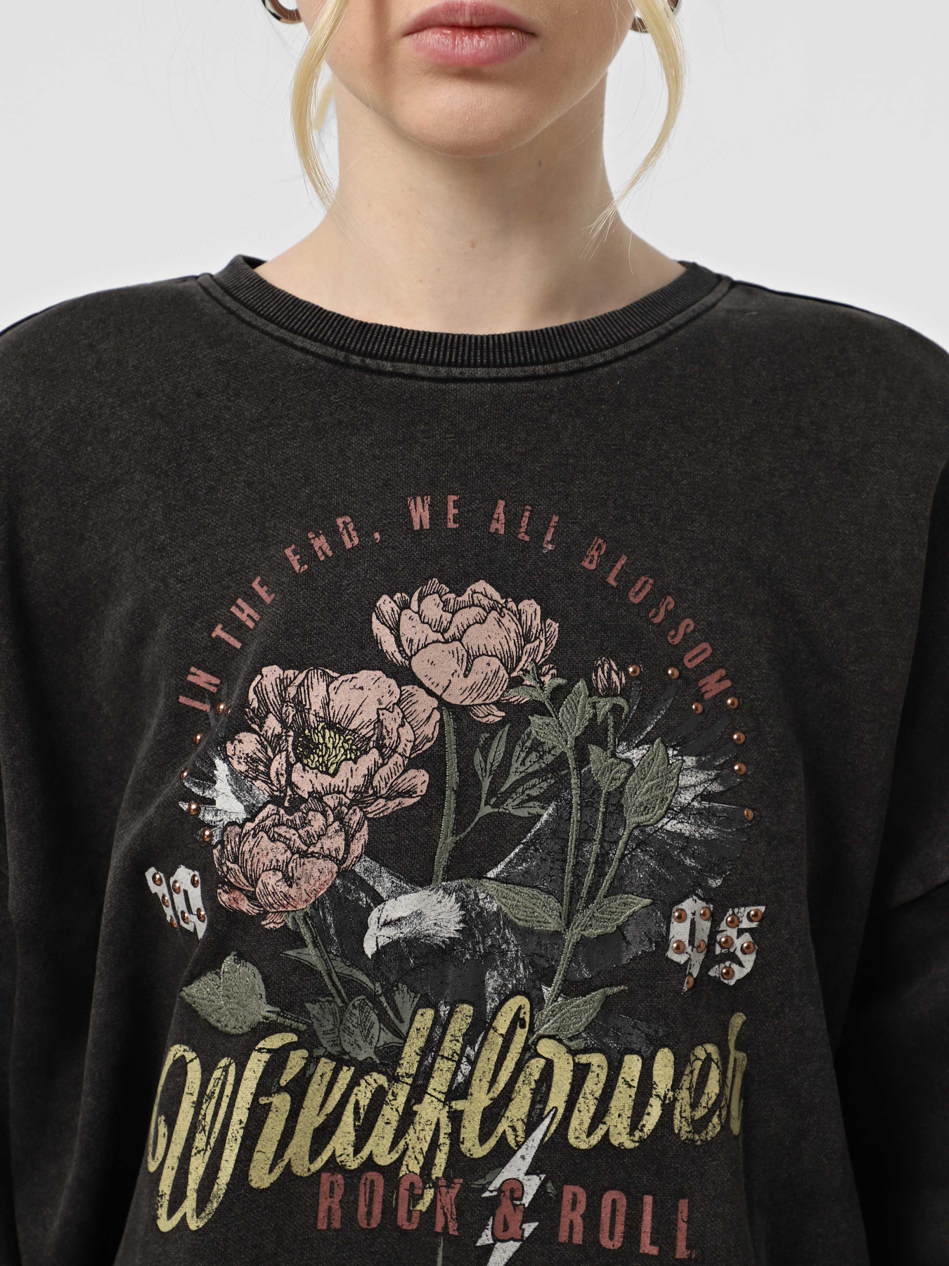 Світшот Only модель 15337228_Black Wildflower winter Фото