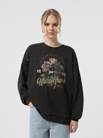 Свитшот Only модель 15337228_Black Wildflower winter Фото