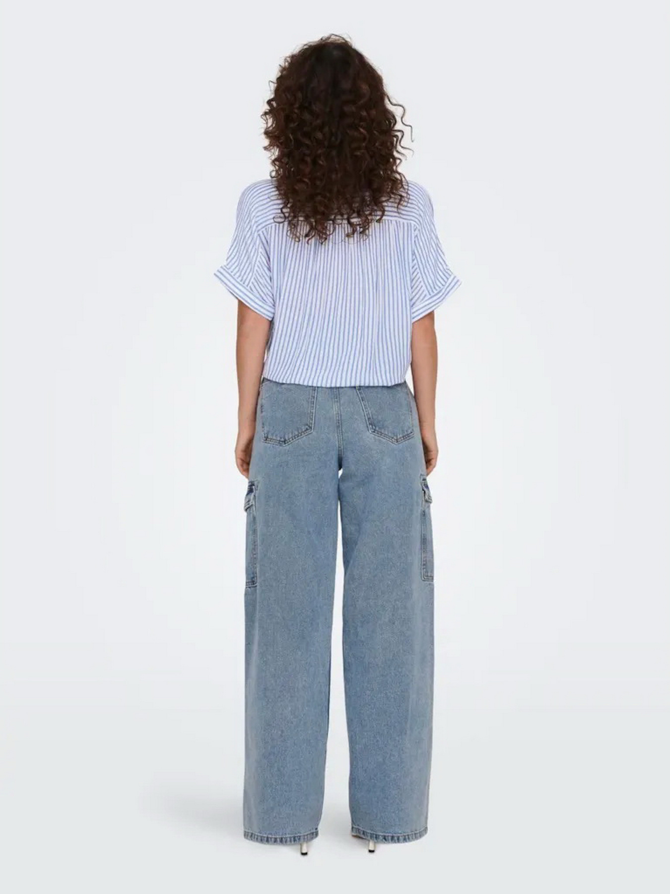 Сорочка Only модель 15281497_Cloud Dancer BLUE STRIPES Фото