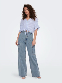 Сорочка Only модель 15281497_Cloud Dancer BLUE STRIPES Фото