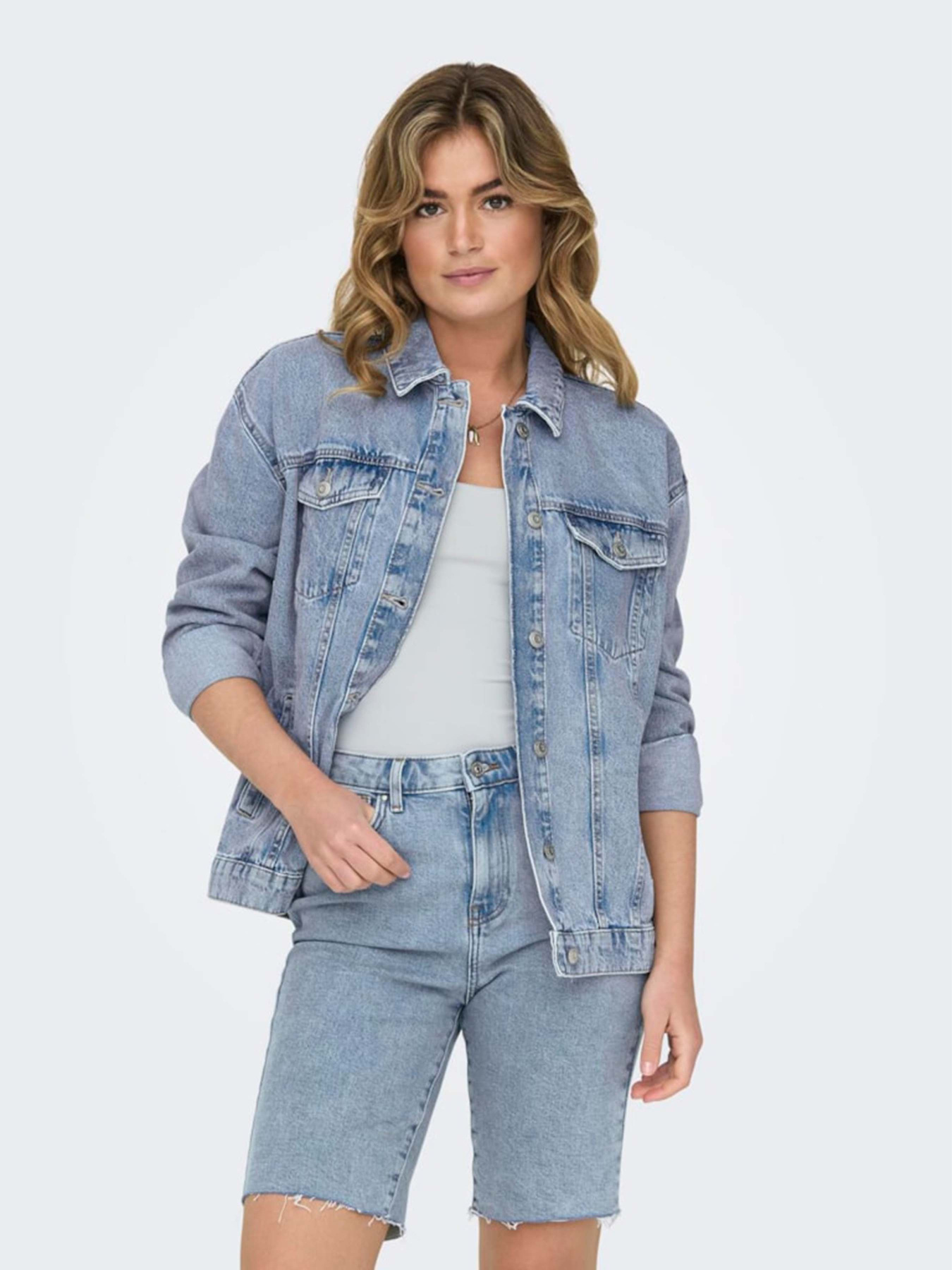 Джинсовая куртка Only модель 15290378_Light Blue Denim Фото