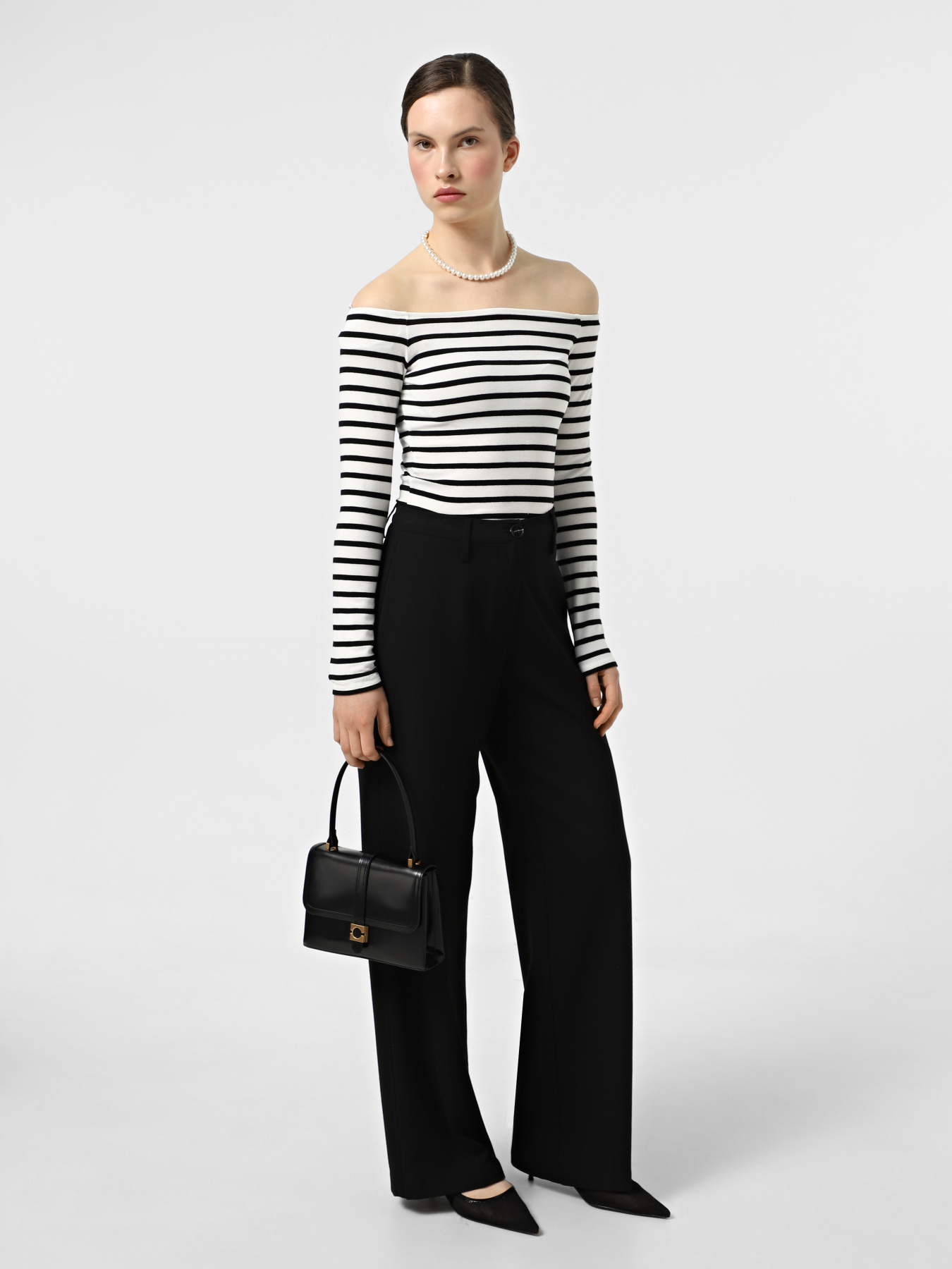 Лонгслів Only модель 15339763_Cloud Dancer Black Фото