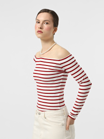 Лонгслив Only модель 15339763_Cloud Dancer Mars red Фото