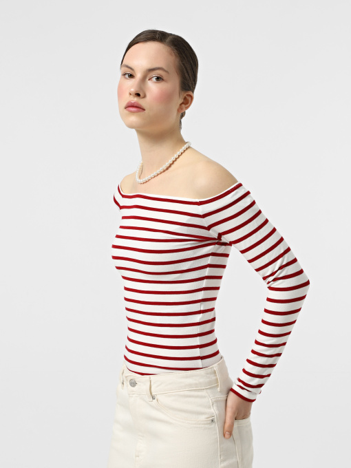 Лонгслив Only модель 15339763_Cloud Dancer Mars red Фото