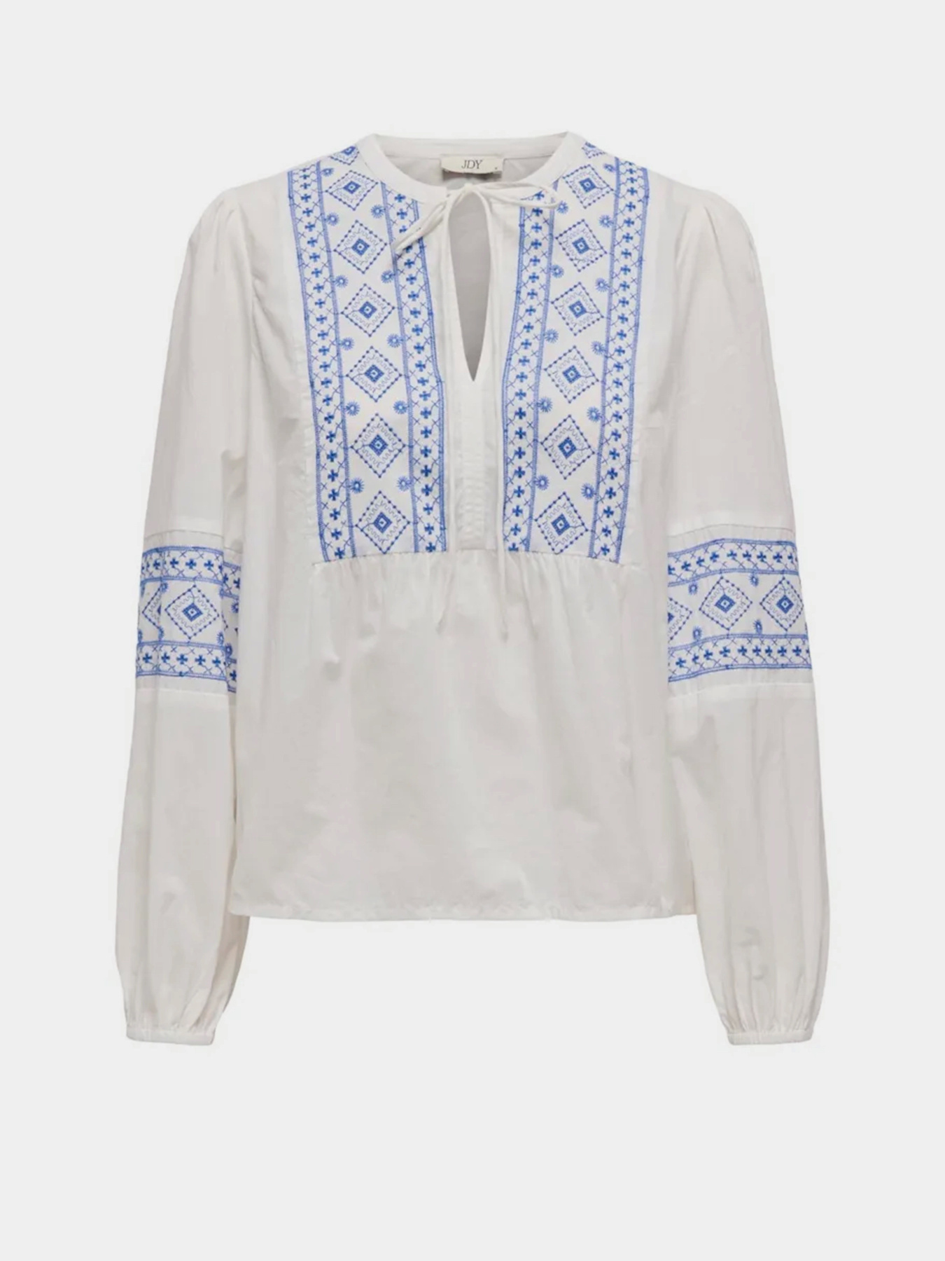 Вышитая рубашка JDY модель 15345478_Cloud Dancer BLUE EMBROIDE Фото