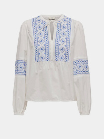 Вышитая рубашка JDY модель 15345478_Cloud Dancer BLUE EMBROIDE Фото