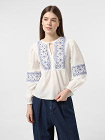 Вишита сорочка JDY Модель 15345478_Cloud Dancer BLUE EMBROIDE Фото