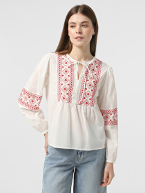 Вышитая рубашка JDY модель 15345478_Cloud Dancer SKI PATROL EM Фото