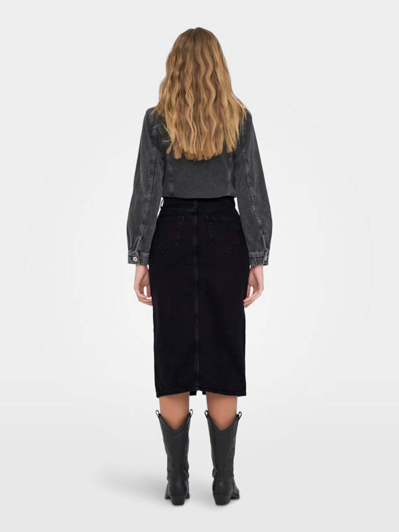 Спідниця міді Only модель 15319268_Washed Black Фото