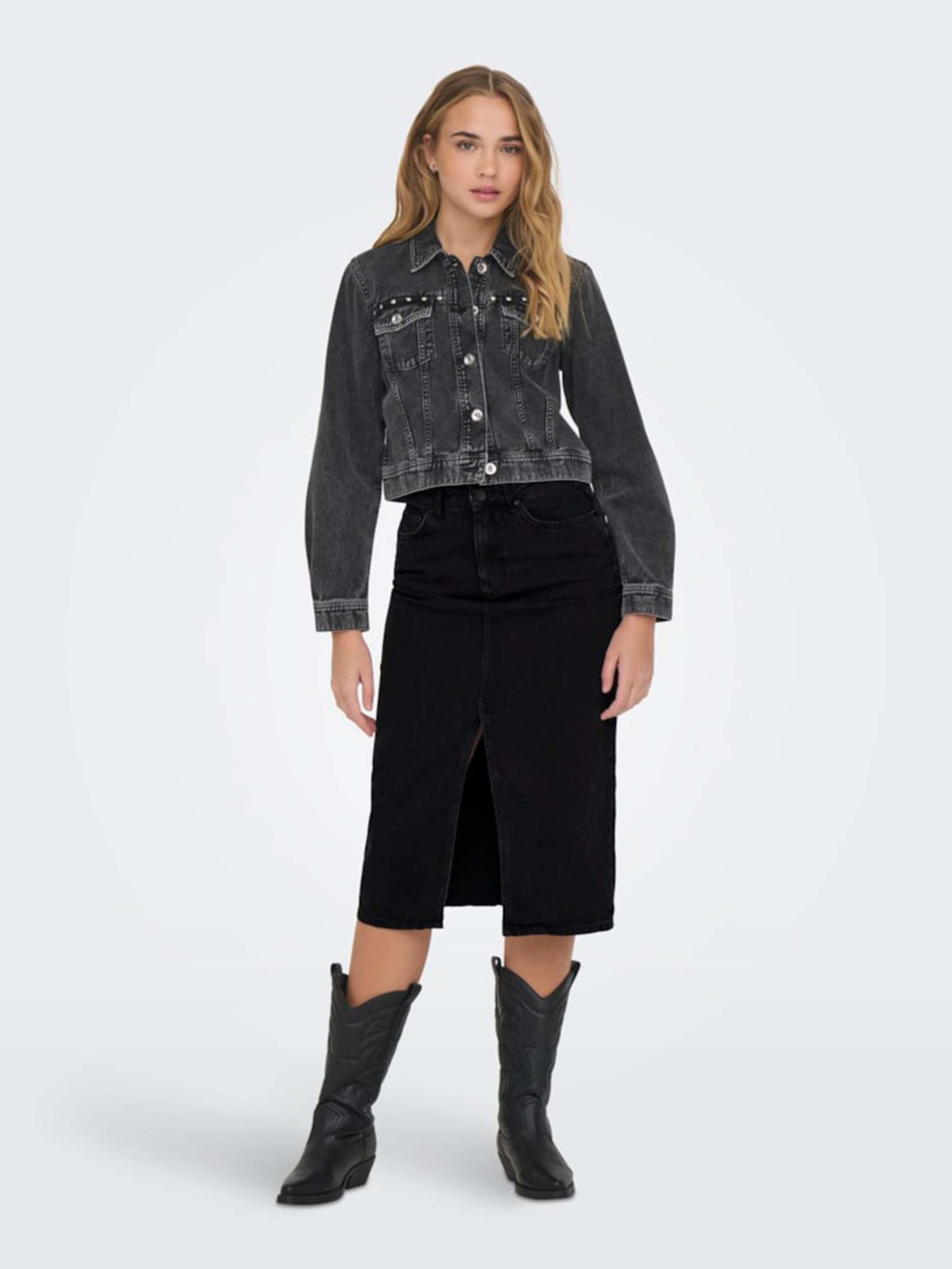 Спідниця міді Only модель 15319268_Washed Black Фото