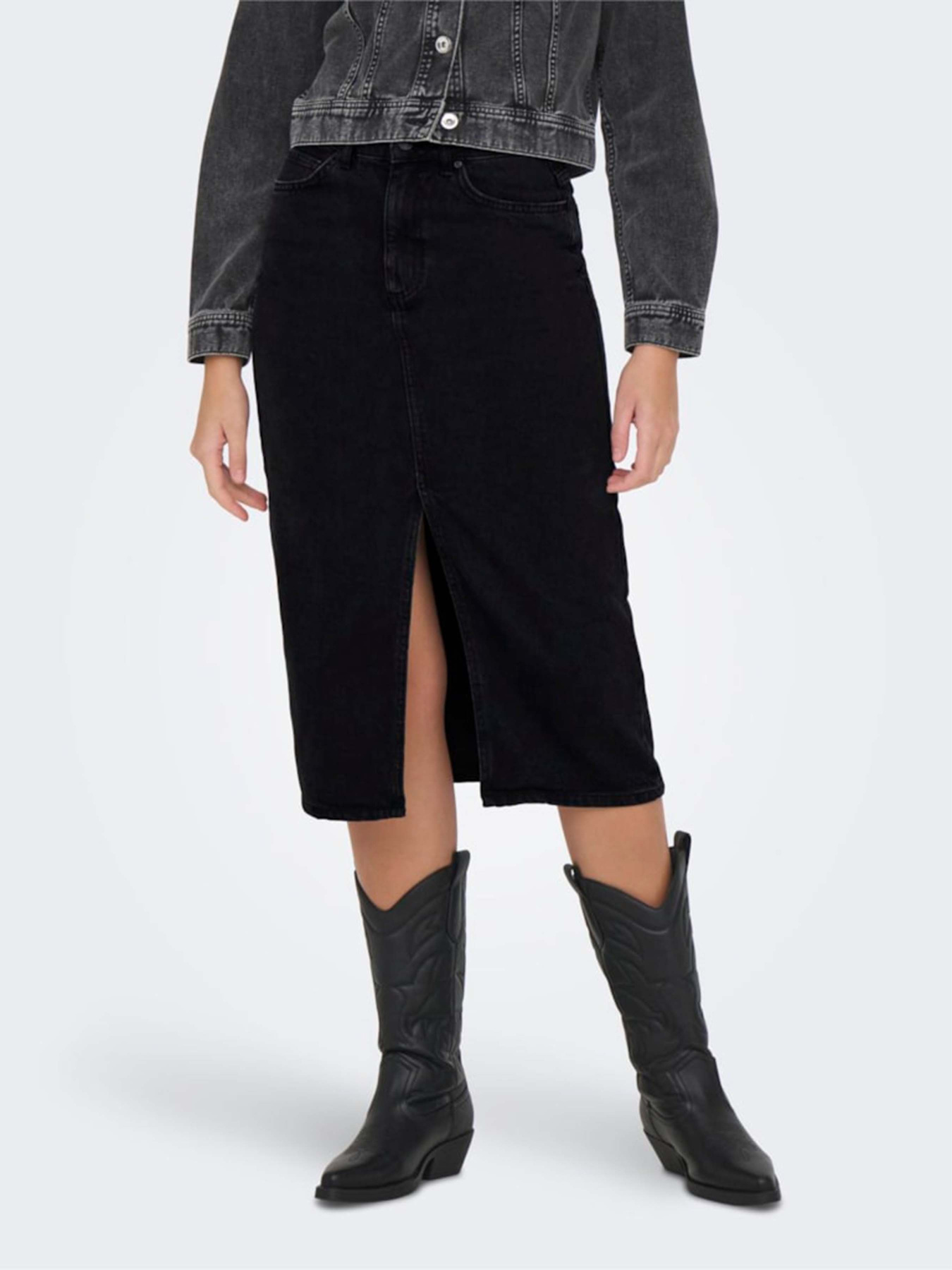 Спідниця міді Only модель 15319268_Washed Black Фото