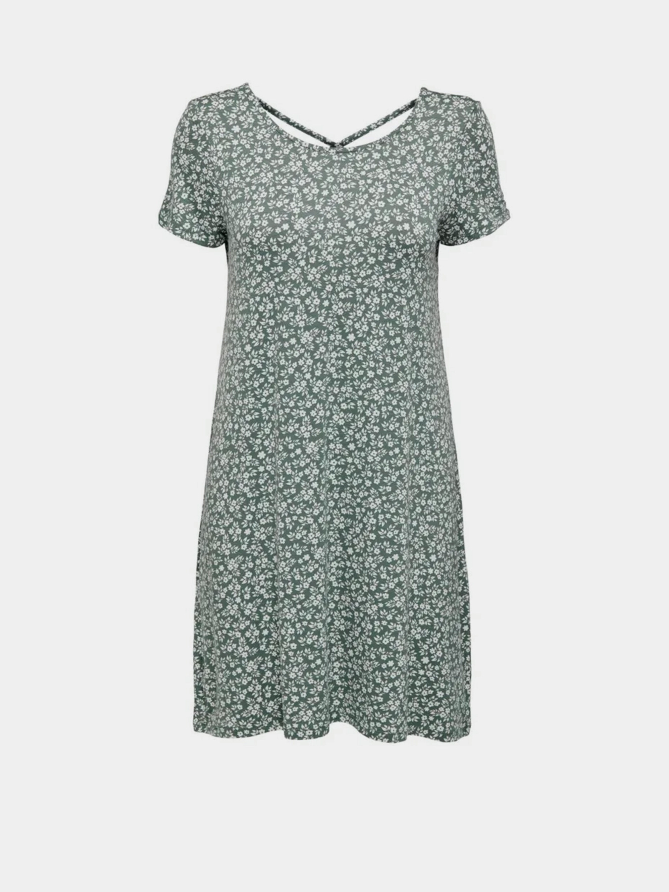 Платье мини Only модель 15131237_Balsam Green WHITE FLOWERS Фото