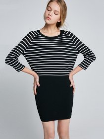 Джемпер Only модель 117146523E40_чорний з білим Фото