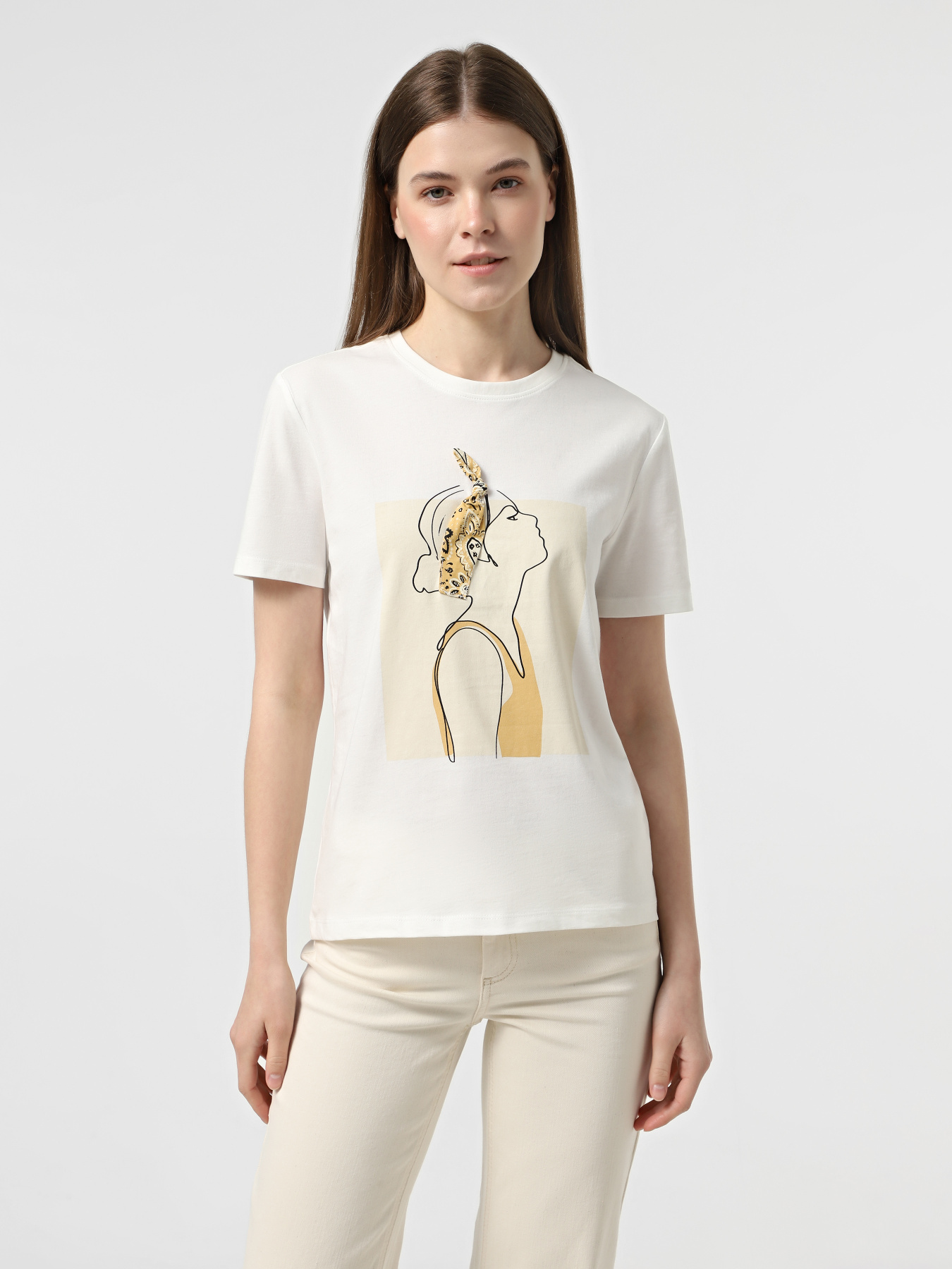 Футболка Only модель 15348458_Cloud Dancer Bandana Футболка Only модель 15348458_Cloud Dancer Bandana Фото