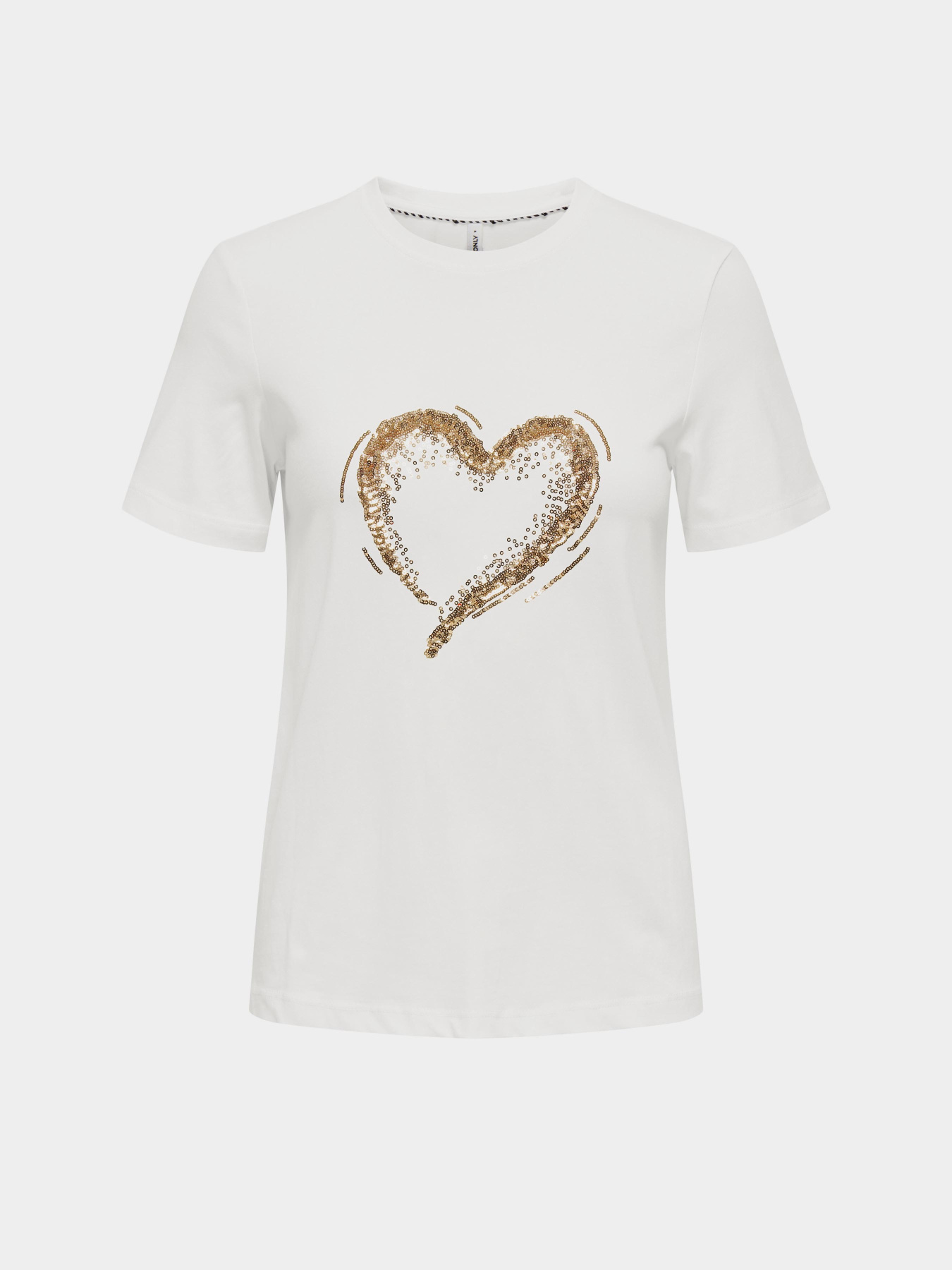 Футболка Only модель 15357554_Cloud Dancer W. sequins he Фото