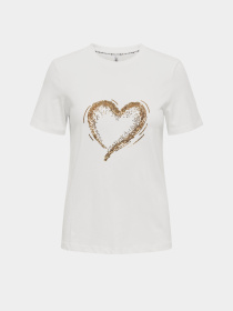 Футболка Only модель 15357554_Cloud Dancer W. sequins he Футболка Only модель 15357554_Cloud Dancer W. sequins he Фото