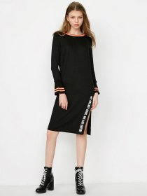 Сукня міді Only модель 117161504E40_чорний з кораловим Фото